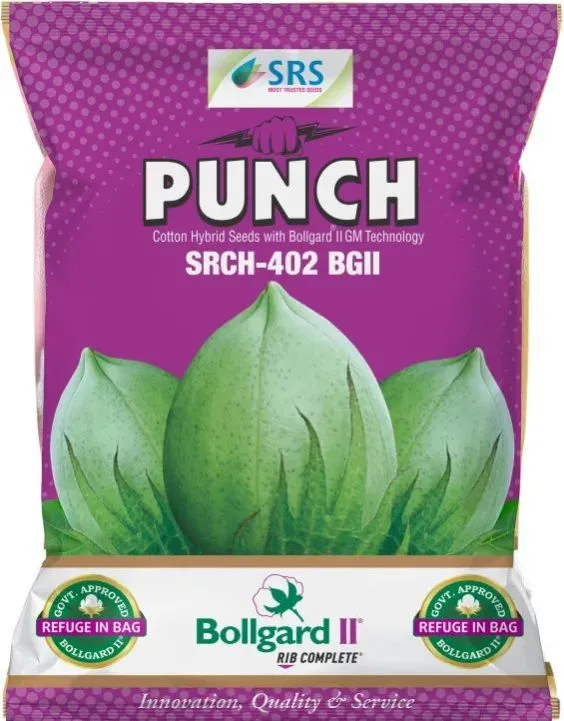 5444419601747459991 Sri Rama Punch SRCH 402 BGll Cotton Seeds, Early Flowering, And Large Boll Size (475 Gm) - Image 1